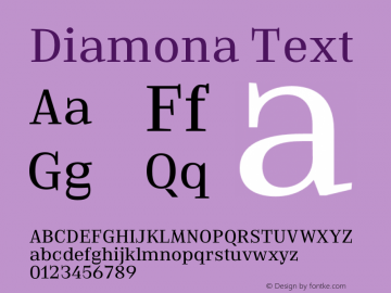 Diamona Text Version 1.020;hotconv 1.0.109;makeotfexe 2.5.65596 Font Sample