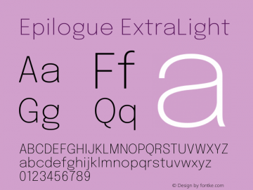 Epilogue ExtraLight Version 2.111 Font Sample