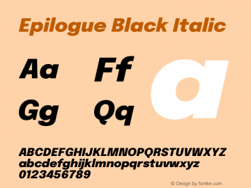 Epilogue Black Italic Version 2.111图片样张