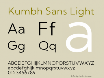 Kumbh Sans Light Version 1.000; ttfautohint (v1.8.3)图片样张