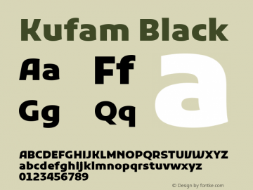 Kufam Black Version 1.300; ttfautohint (v1.8.3) Font Sample