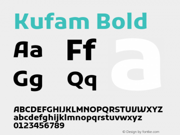 Kufam Bold Version 1.300; ttfautohint (v1.8.3)图片样张