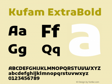 Kufam ExtraBold Version 1.300; ttfautohint (v1.8.3) Font Sample