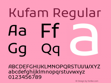 Kufam Regular Version 1.300; ttfautohint (v1.8.3)图片样张