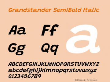 Grandstander SemiBold Italic Version 1.200 Font Sample