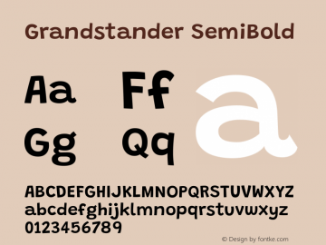 Grandstander SemiBold Version 1.200 Font Sample