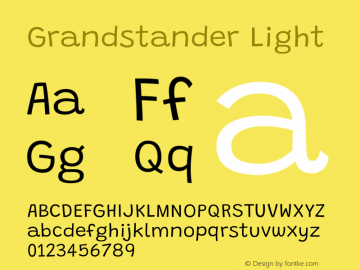 Grandstander Light Version 1.200 Font Sample