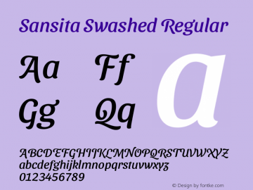 Sansita Swashed Regular Version 1.003图片样张