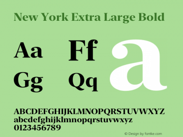 New York Extra Large Bold Version 16.0d2e2 Font Sample