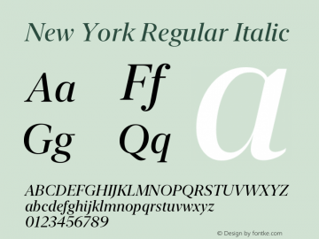 New York Italic Version 16.0d2e2图片样张