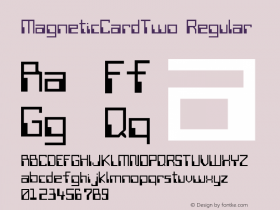 MagneticCardTwo Regular Macromedia Fontographer 4.1 7/1/96 Font Sample