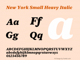 New York Small Heavy Italic Version 16.0d2e2 Font Sample