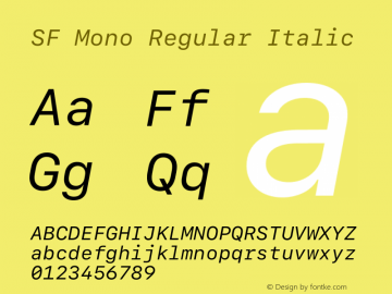 SF Mono Regular Italic Version 16.0d2e1图片样张