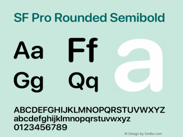 SF Pro Rounded Semibold Version 16.0d12e3 Font Sample