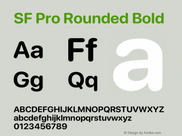 SF Pro Rounded Bold Version 16.0d12e3 Font Sample