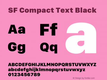 SF Compact Text Black Version 16.0d12e3 Font Sample