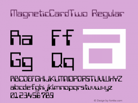 MagneticCardTwo Regular Macromedia Fontographer 4.1 7/1/96 Font Sample