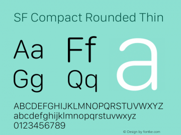 SF Compact Rounded Thin Version 16.0d12e3 Font Sample