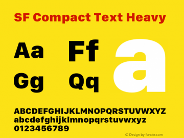 SF Compact Text Heavy Version 16.0d12e3 Font Sample