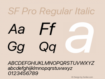 SF Pro Italic Version 16.0d12e3图片样张