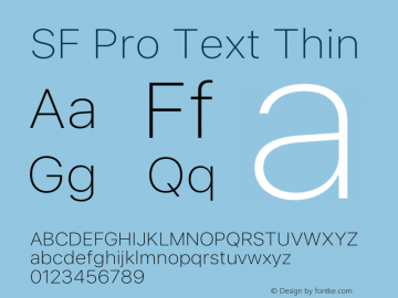 SF Pro Text Thin Version 16.0d12e3图片样张