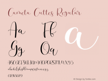 CametaCuttes-Regular Version 1.000 Font Sample