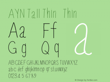 AYNTallThin Thin Version 001.000图片样张