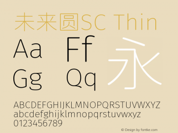 未来圆SC Thin Version 1.00;September 13, 2020;FontCreator 11.5.0.2422 32-bit Font Sample