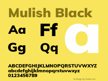 Mulish Black Version 2.100; ttfautohint (v1.8.1.43-b0c9) Font Sample