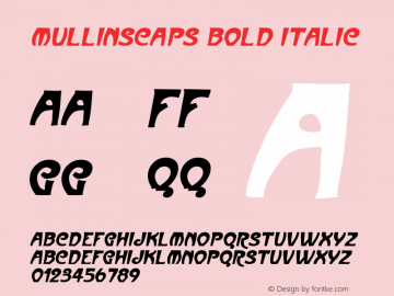 MullinsCaps Bold Italic The IMSI MasterFonts Collection, tm 1995, 1996 IMSI (International Microcomputer Software Inc.) Font Sample