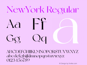 NewYork Version 1.000 / free for personal use Font Sample