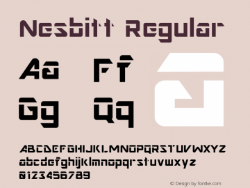 Nesbitt Regular The IMSI MasterFonts Collection, tm 1995, 1996 IMSI (International Microcomputer Software Inc.) Font Sample