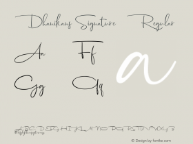 Dhanikans Signature 2 Regular Version 1.200 Font Sample