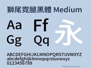 獅尾霓腿黑體-Medium 图片样张