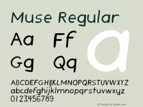 Muse Regular The IMSI MasterFonts Collection, tm 1995, 1996 IMSI (International Microcomputer Software Inc.)图片样张