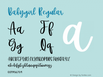 Babygirl Version 1.008;Fontself Maker 3.5.2图片样张