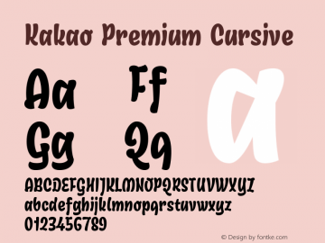 KakaoPremiumCur-Regular Version 1.100 Font Sample