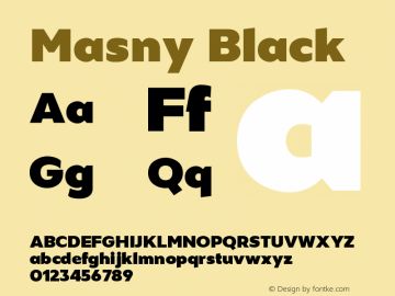Masny-Black Version 1.000 Font Sample