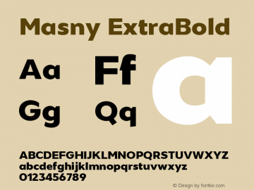 Masny-ExtraBold Version 1.000 Font Sample