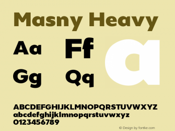 Masny-Heavy Version 1.000 Font Sample