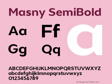 Masny-SemiBold Version 1.000 Font Sample