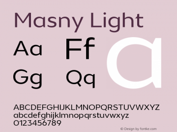 Masny-Light Version 1.000 Font Sample