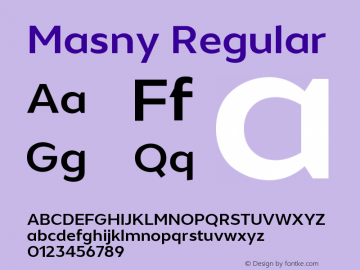 Masny-Regular Version 1.000 Font Sample