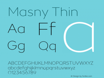 Masny-Thin Version 1.000 Font Sample