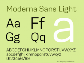 Moderna Sans Light Version 1.000;hotconv 1.0.109;makeotfexe 2.5.65596图片样张