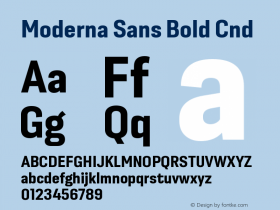 Moderna Sans Bold Cnd Version 1.000;hotconv 1.0.109;makeotfexe 2.5.65596图片样张