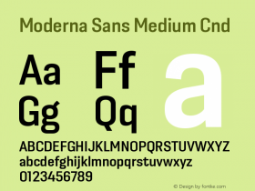 Moderna Sans Medium Cnd Version 1.000;hotconv 1.0.109;makeotfexe 2.5.65596图片样张