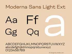 Moderna Sans Light Ext Version 1.000;hotconv 1.0.109;makeotfexe 2.5.65596图片样张