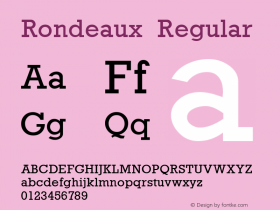 Rondeaux Regular The IMSI MasterFonts Collection, tm 1995, 1996 IMSI (International Microcomputer Software Inc.)图片样张