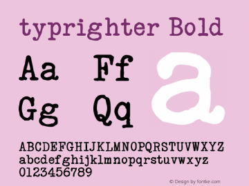 typrighter-Bold Version 1.000 Font Sample